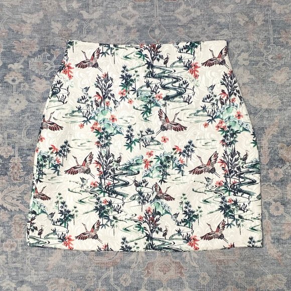 H&M Women's Creamy White Botanical Mini Skirt, Size 10 - Picture 2 of 7